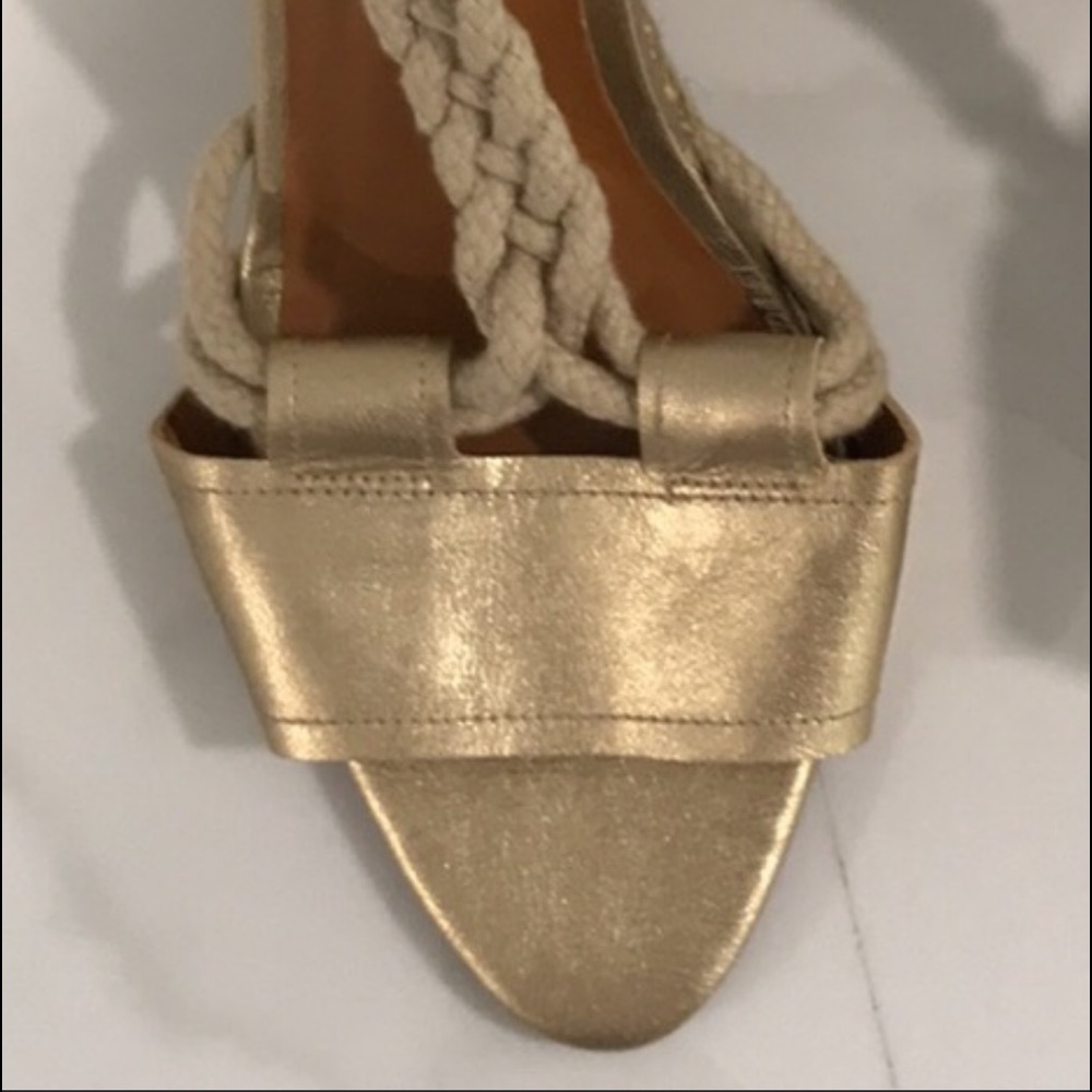 LANVIN Gold Rope Espadrille Wedge Sandals - Picture 3 of 8